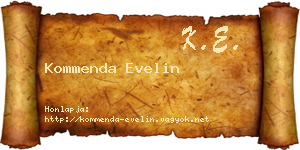 Kommenda Evelin névjegykártya